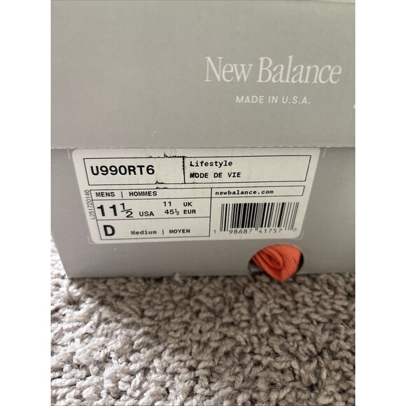 New Balance 990v6 MiUSA Community Red Sneakers U990RT6 Men's Size 11.5 New - Picture 6 of 6